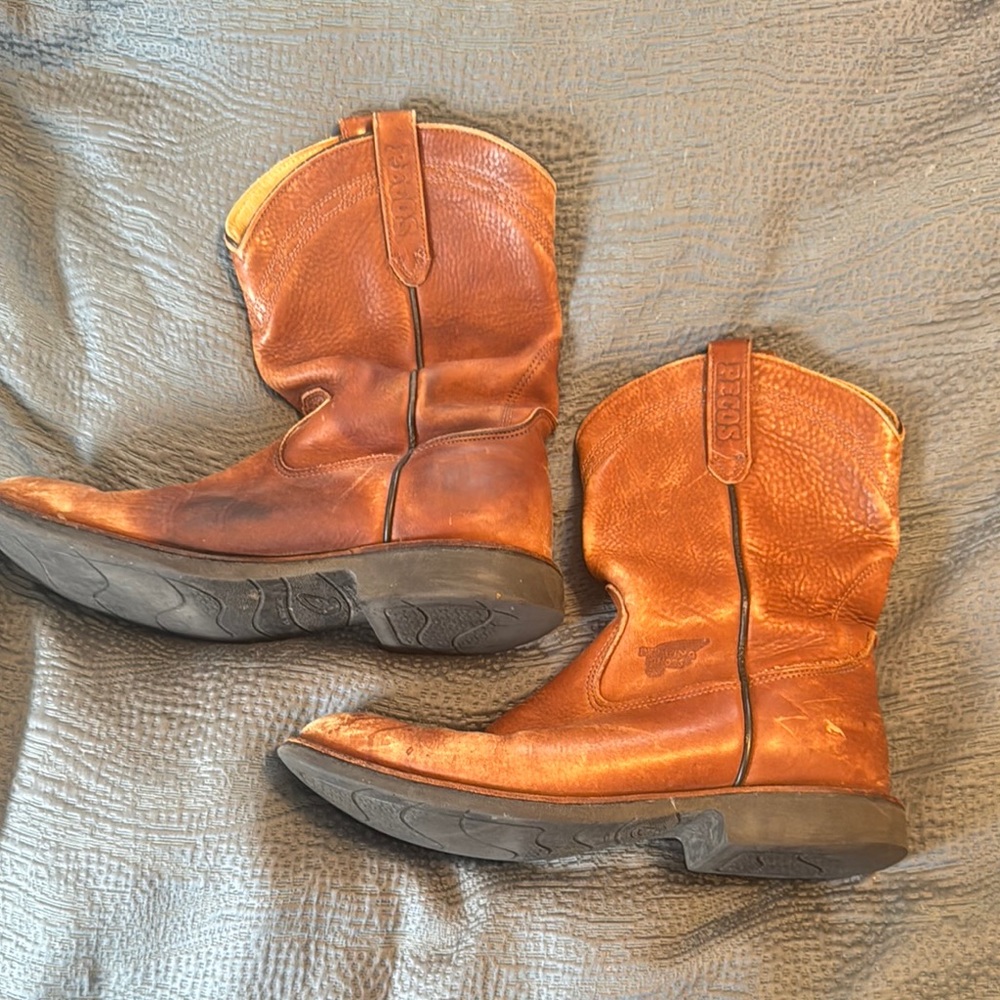 Rugged Brown Leather Western Boots